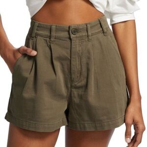 Free People Women's Army Green Billie Stretch Chino Shorts Sz 2